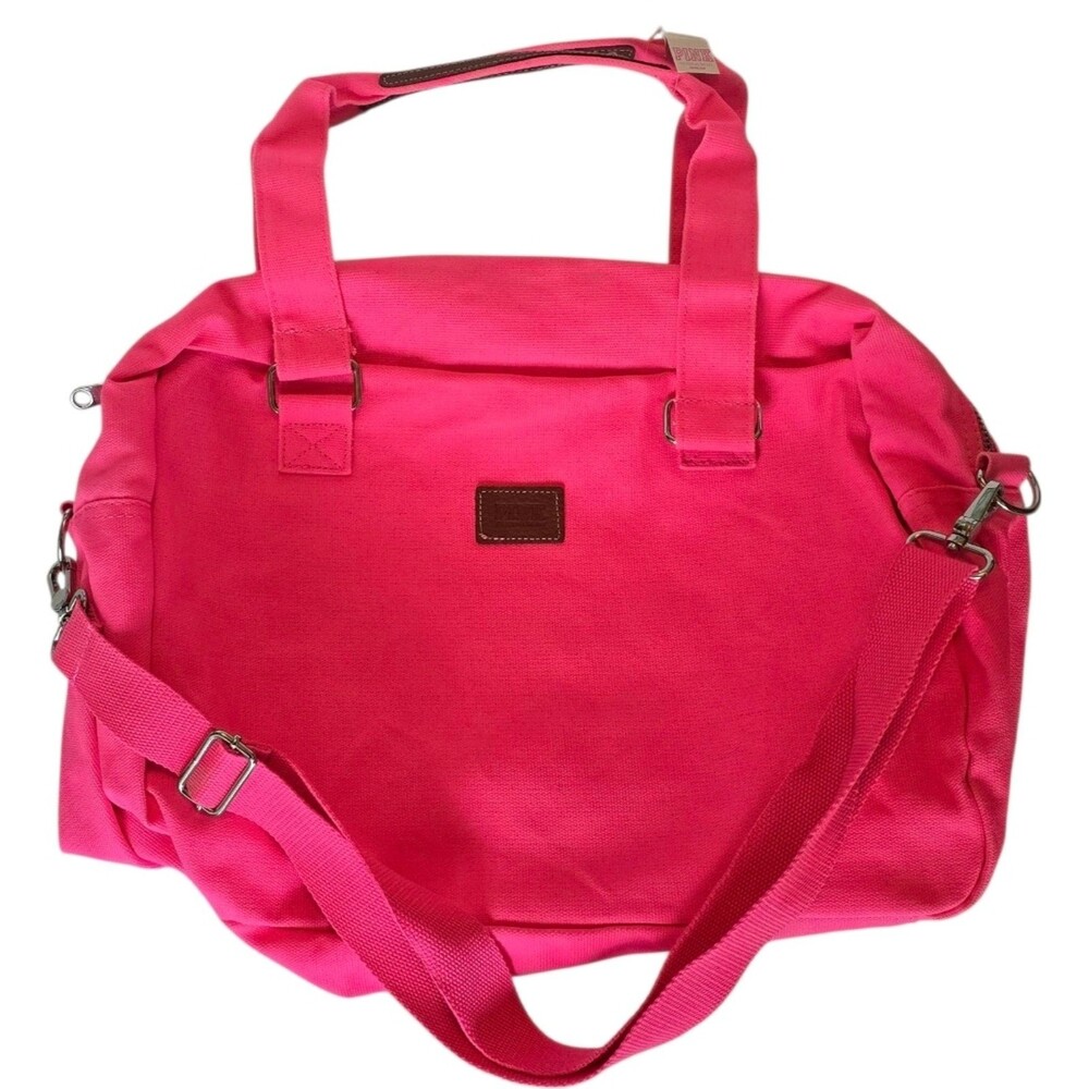 VICTORIA'S SECRET PINK Y2K VINTAGE DUFFLE CANVAS BAG gym field trip bag new WT